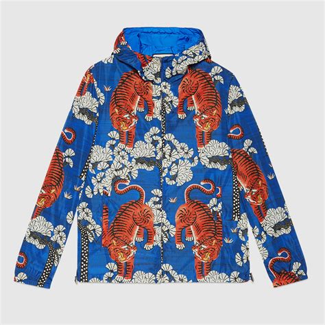 gucci bengal windbreaker blue|Gucci Windbreaker .